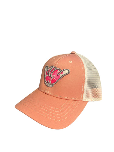 Hang Loose Pink Hibiscus Snapback