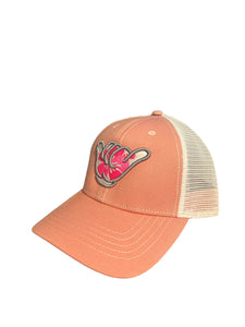 Hang Loose Pink Hibiscus Snapback