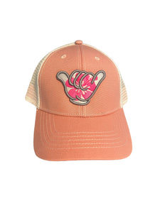 Hang Loose Pink Hibiscus Snapback