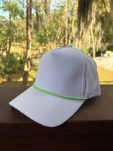 Load image into Gallery viewer, White with Green Rope Hat Treedem 125R Snapback Blank