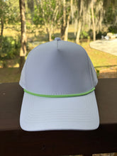 Load image into Gallery viewer, White with Green Rope Hat Treedem 125R Snapback Blank