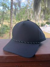 Load image into Gallery viewer, Black Hat with B&amp;W Rope Treedem 125R Snapback Blank