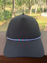 Load image into Gallery viewer, Black with Pink &amp; Blue Rope Treedem 125R Snapback Hat Blank