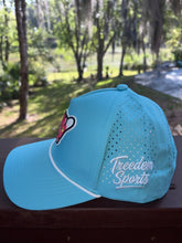 Load image into Gallery viewer, Aqua Hibiscus Snapback Hat