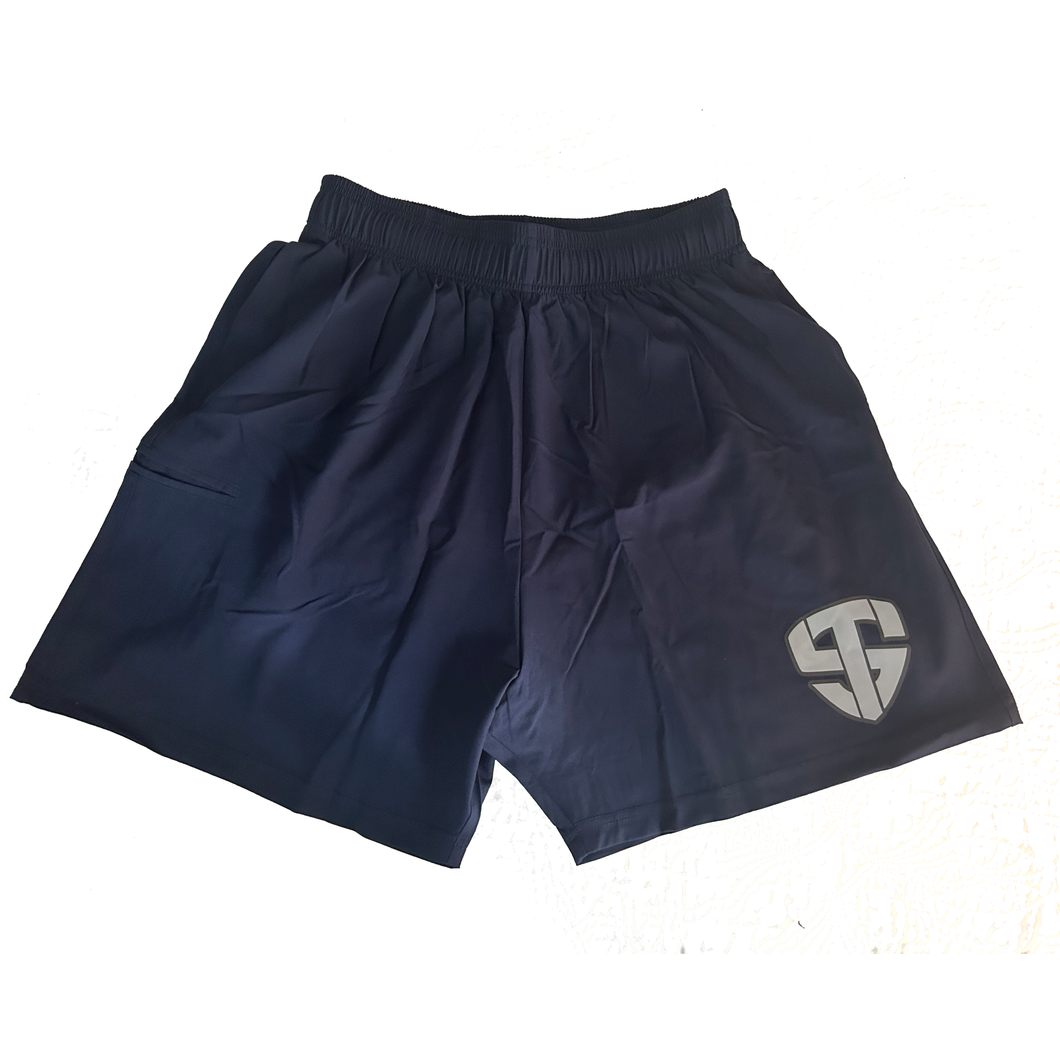 Navy Reflective Shield Shorts