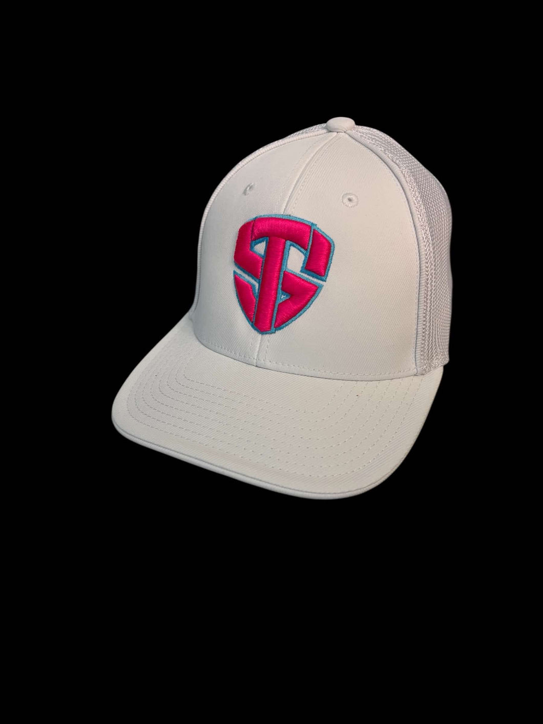 Treedem Pink and Blue Shield Logo Fitted Hat