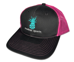 Treedem Pineapple Black/Pink w/ Teal logo Snapback