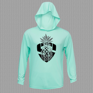 Aqua Pineapple Hooded Long Sleeve