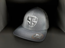 Load image into Gallery viewer, Treedem Shield Black Flexfit hat with Black embroidered logo